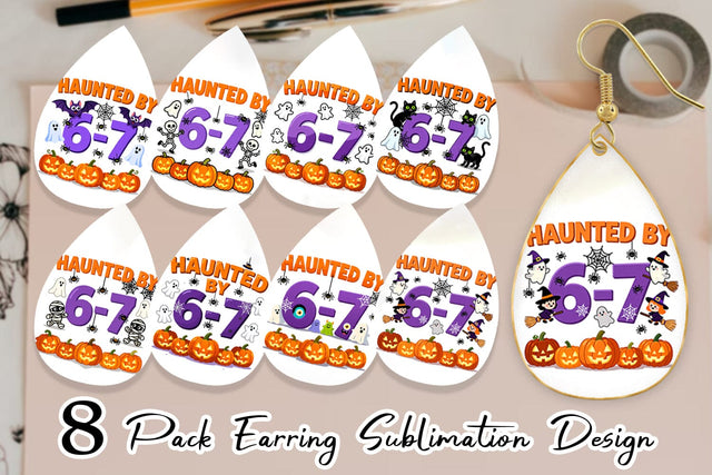 Earring Haunted Halloween Sublimation artnoy 