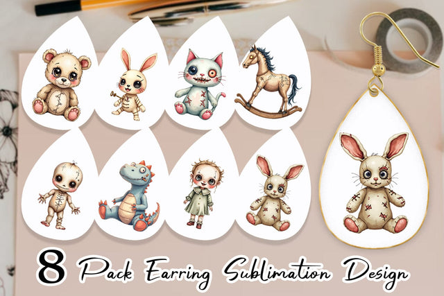 Earring Haunted Toy Squad Sublimation artnoy 