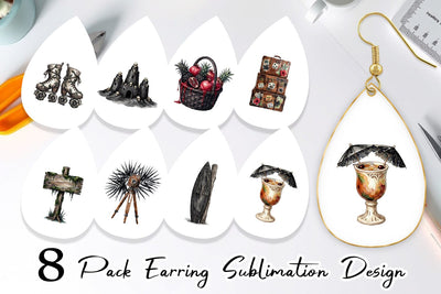 Earring Haunting Tropical Goth Vacation Sublimation artnoy 