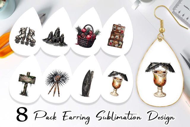 Earring Haunting Tropical Goth Vacation Sublimation artnoy 