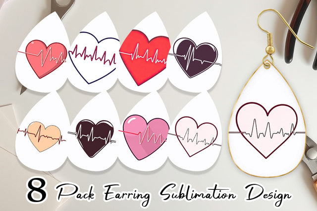 Earring Heart Monitor Sublimation artnoy 