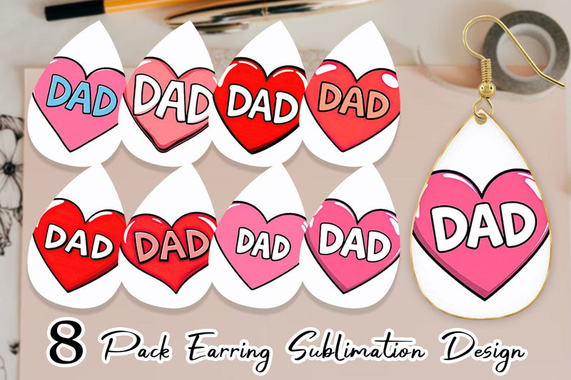 Earring Heart Sublimation artnoy 