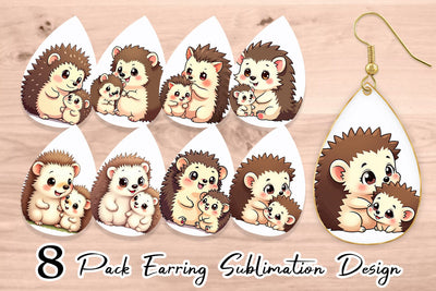 Earring Hedgehog Mother's Day Sublimation artnoy 