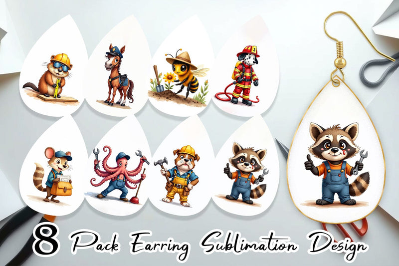 Earring Helpful Paws Skilled Trades & Services Animal Sublimation artnoy 