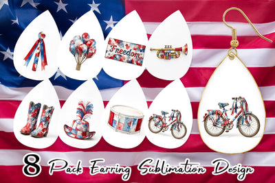 Earring Holiday Parade Patchwork Watercolor Sublimation artnoy 