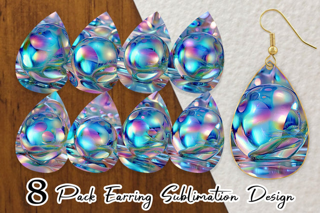 Earring Holographic Bubble Sublimation artnoy 