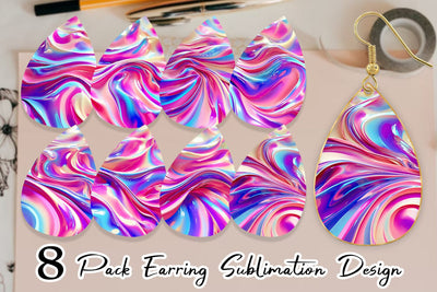 Earring Holographic Metal Foil Sublimation artnoy 