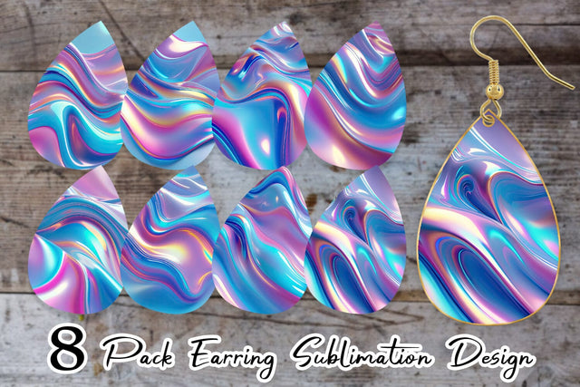 Earring Holographic Waves Sublimation artnoy 