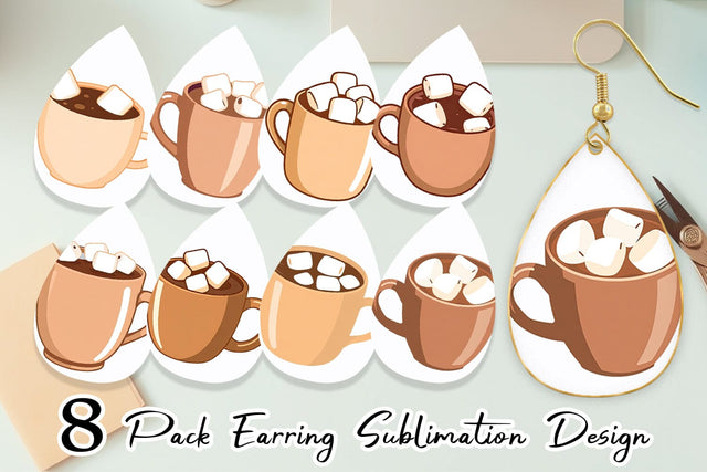 Earring Hot Chocolate Sublimation artnoy 