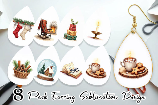 Earring Hygge Holiday Sublimation artnoy 