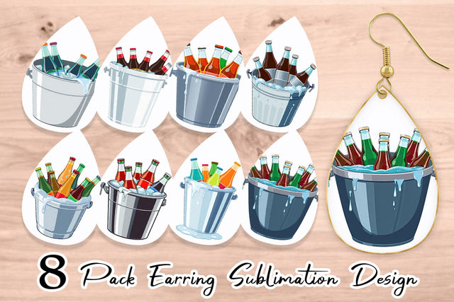 Earring Ice Bucket Sublimation artnoy 