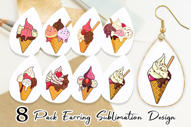 Earring Ice Cream Cone SVG artnoy 