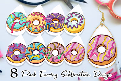 Earring Icing Drizzled Donut Sublimation artnoy 