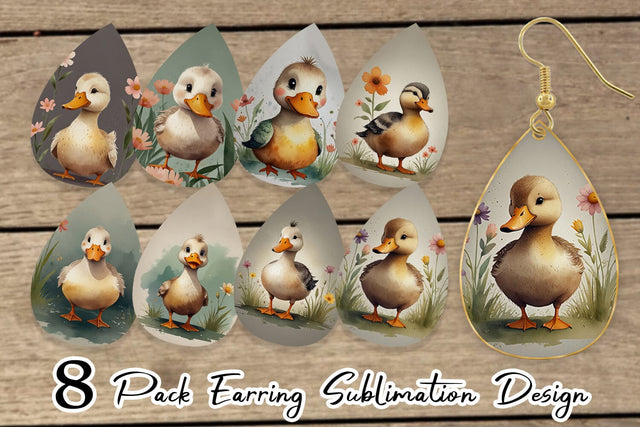 Earring Illustration Duck Sublimation artnoy 