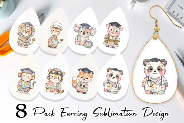 Earring Innocent Future Career Patchwork Sublimation artnoy 