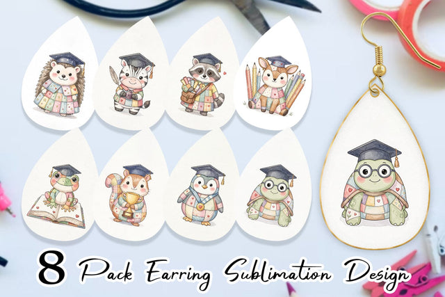 Earring Innocent Scholarly Success Patchwork Sublimation artnoy 