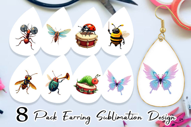 Earring Insect Music Parade Sublimation artnoy 