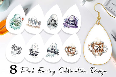 Earring Introverted Ghost Sarcastic Sublimation artnoy 