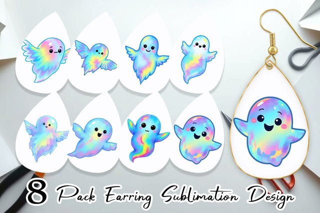 Earring Iridescent Ghost Sublimation artnoy 