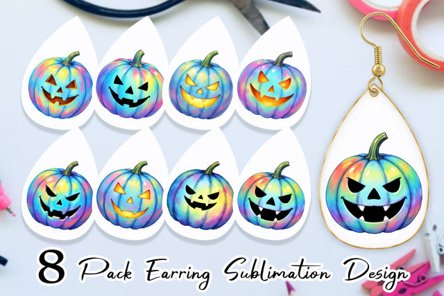 Earring Iridescent Pumpkin Sublimation artnoy 