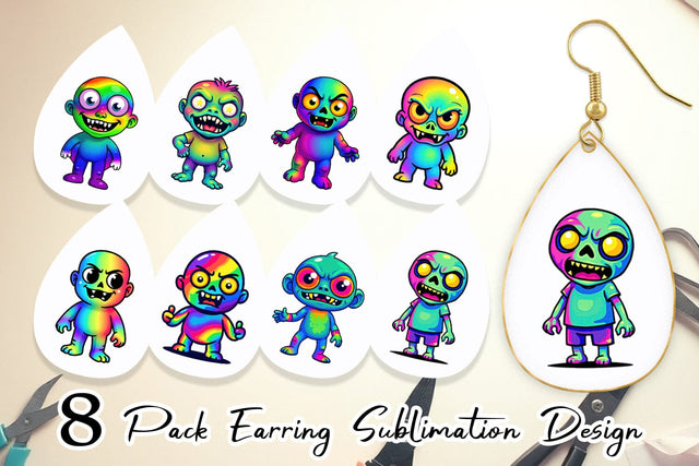 Earring Iridescent Zombie Sublimation artnoy 