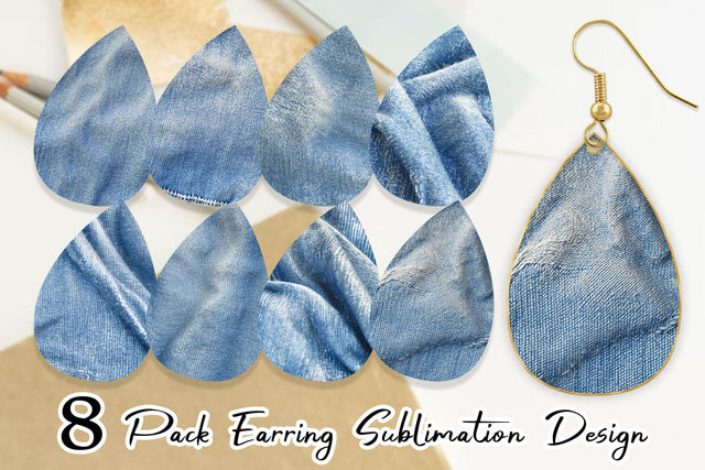 Earring Jean Texture Sublimation artnoy 