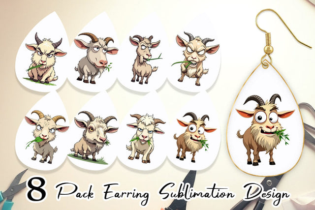 Earring Judgy Goat Sublimation artnoy 