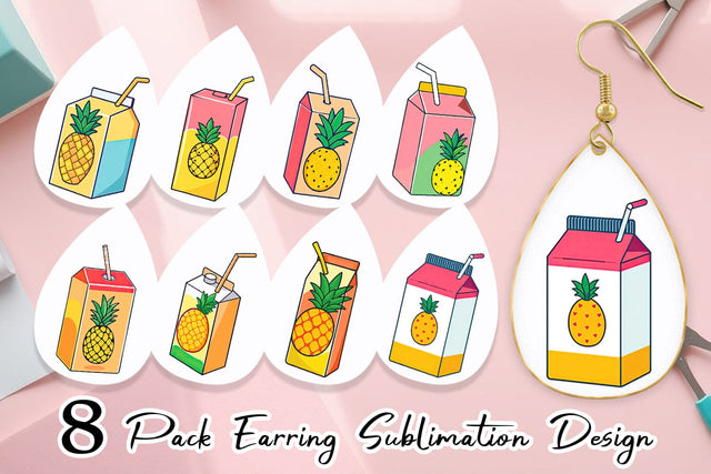 Earring Juice Box Sublimation artnoy 