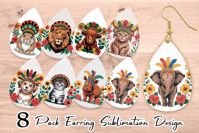 Earring Juneteenth Animal Sublimation artnoy 