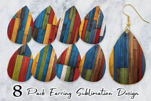 Earring Juneteenth Wood Texture Sublimation artnoy 