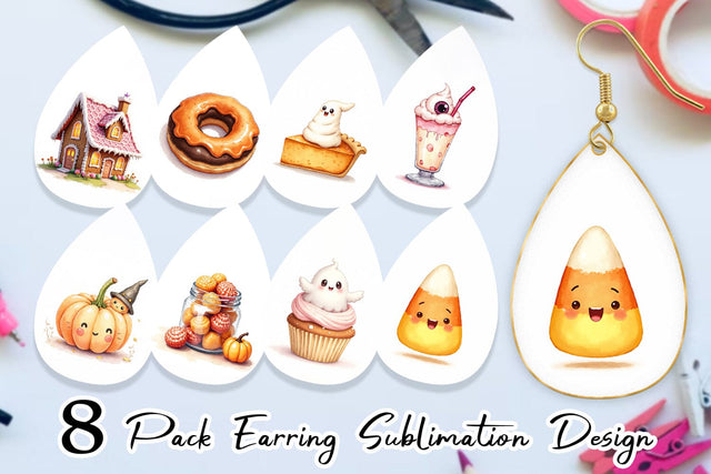 Earring Kawaii Halloween Sweets Sublimation artnoy 
