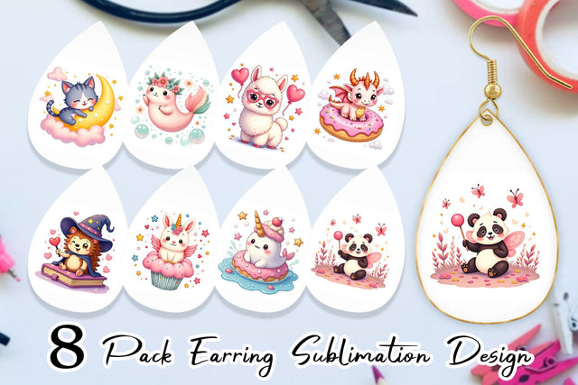 Earring Kawaii Magic Critters Sublimation artnoy 