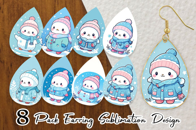 Earring Kawaii Winter Sublimation artnoy 