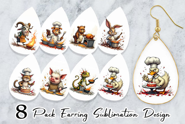 Earring Kitchen Chaos Critter Sublimation artnoy 