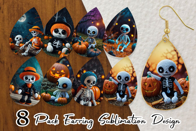 Earring Knitted Skeleton Sublimation artnoy 