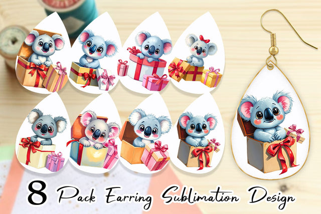 Earring Koala Gift Sublimation artnoy 