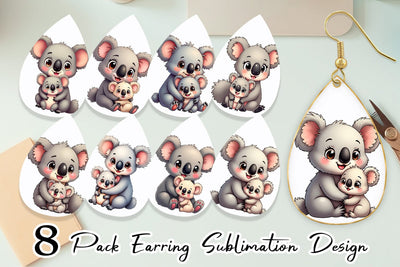 Earring Koala Mother's Day Sublimation artnoy 