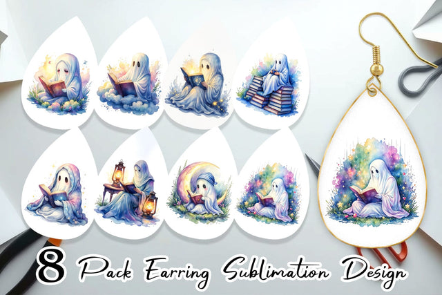 Earring Late Night Starry Reader Sublimation artnoy 