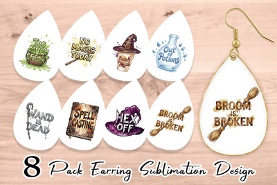 Earring Lazy Witch Sarcastic Quote Sublimation artnoy 