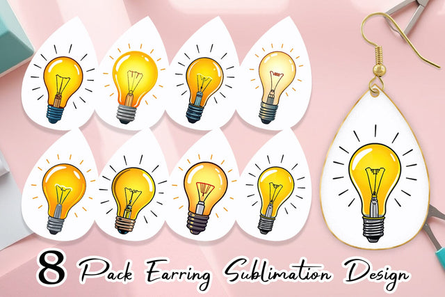 Earring Light Bulb Sublimation artnoy 
