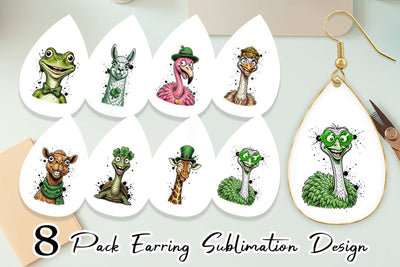 Earring Lucky St Paddys Animal Art Sublimation artnoy 