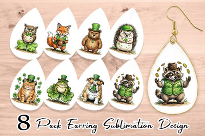 Earring Lucky St Patricks Animal Sublimation artnoy 