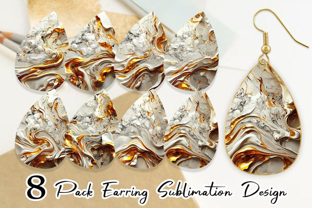 Earring Luxury Fluid Marble Sublimation artnoy 