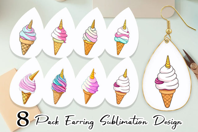Earring Magical Ice Cream Sublimation artnoy 