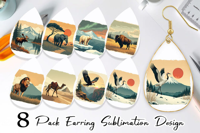Earring Majestic Animal Posters Sublimation artnoy 