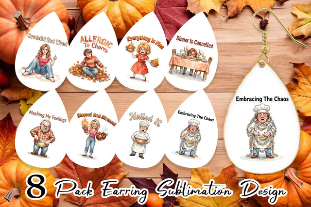 Earring Manic Harvest Prep Retro Sublimation artnoy 