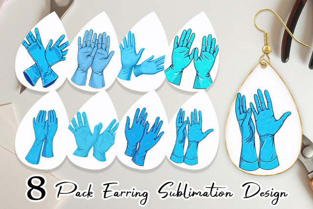 Earring Medical Gloves Sublimation artnoy 