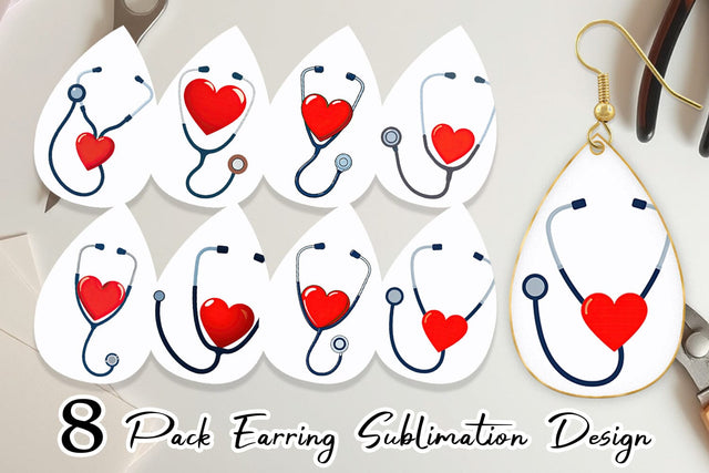 Earring Medical Stethoscope Sublimation artnoy 