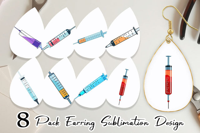 Earring Medical Syringe Sublimation artnoy 