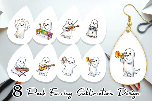 Earring Melodic Music Teacher Ghost Sublimation artnoy 